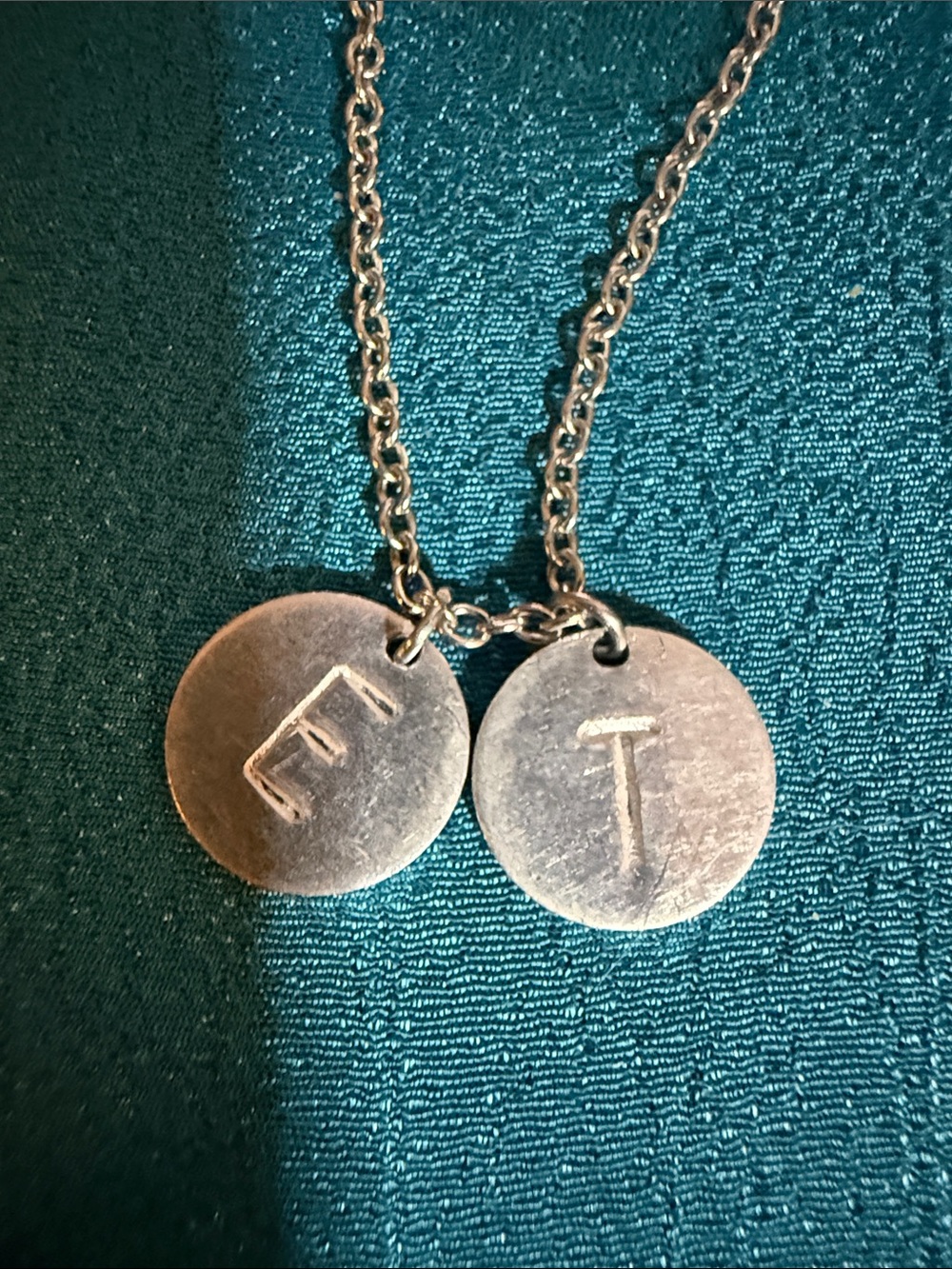 Silver-Tone Personalized Initial Pet ID Charms - Silver
